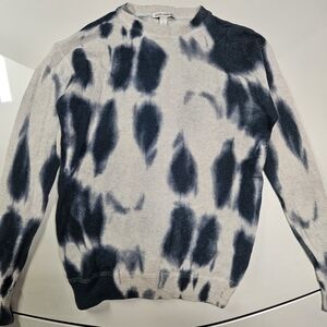 Autumn Cashmere Men's Navy and White Crewneck Sweater